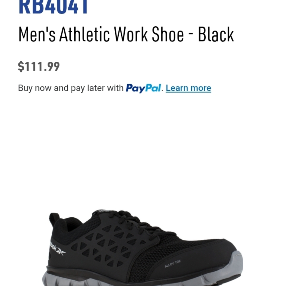 Reebok Sublite Cushion Athletic Work Shoes Size 11 Mens - Black And Gray - Picture 10 of 12